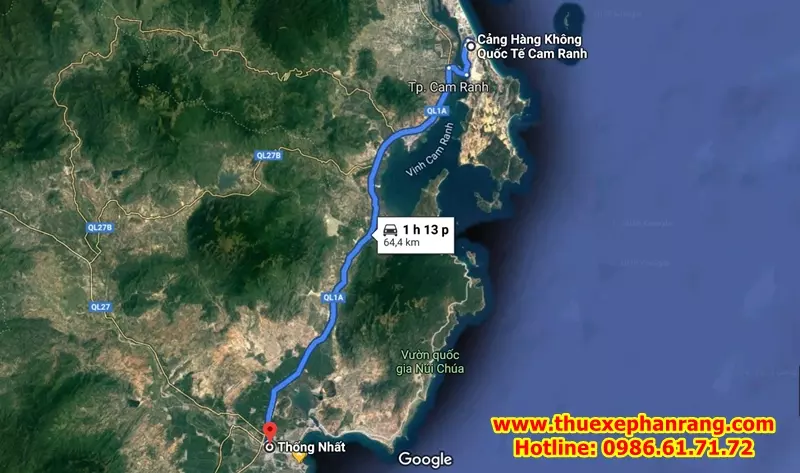 Khoảng cách từ sân bay Cam ranh về trung tâm Phan Rang Tháp Chàm, Ninh Thuận