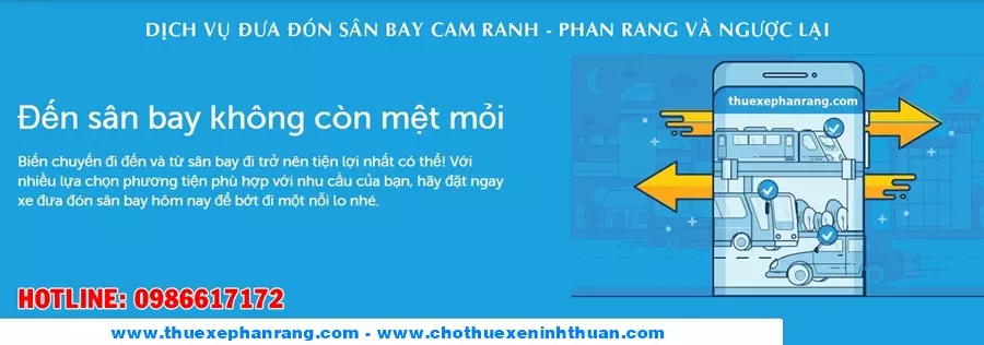 Dịch vụ thuê xe ô tô đưa đón sân bay Cam Ranh về Phan Rang Ninh Thuận
